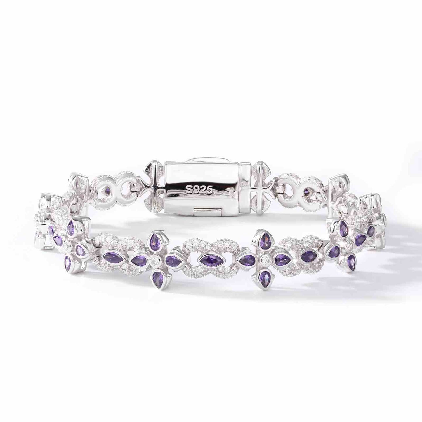 20mm S925 Moissanite Four Leaf Clover Infinity Link Bracelet