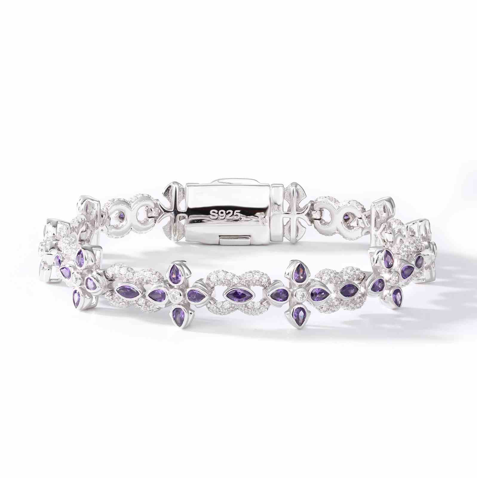 20mm S925 Moissanite Four Leaf Clover Infinity Link Bracelet