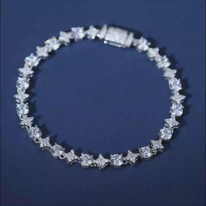 6mm 8mm S925 Moissanite Star Tennis Bracelet