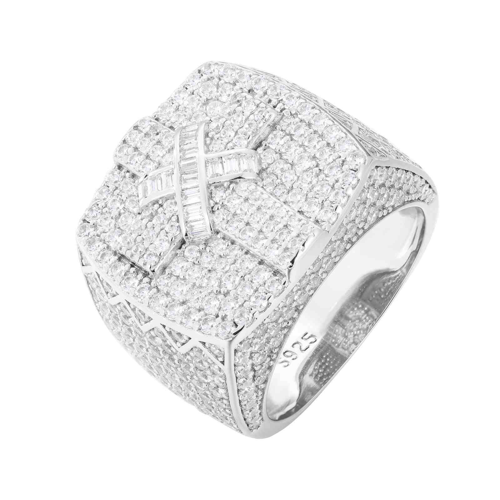 S925 Moisanite Cross Signet Ring