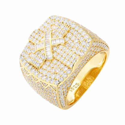 S925 Moisanite Cross Signet Ring