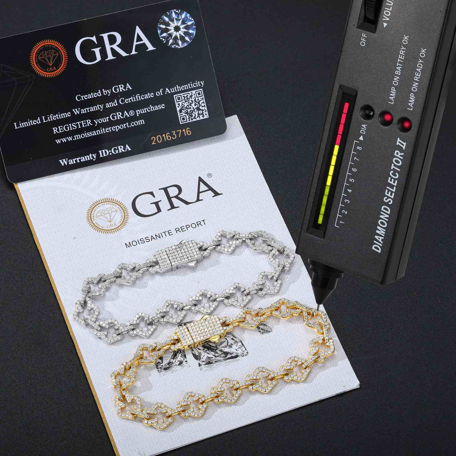 S925 Moissanite Slice Iris Cross Bracelet