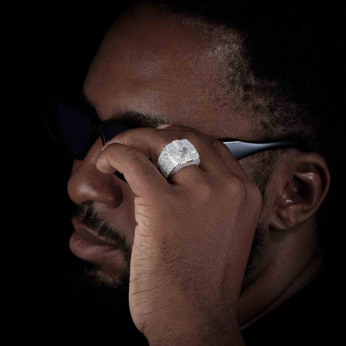 S925 Moisanite Cross Signet Ring