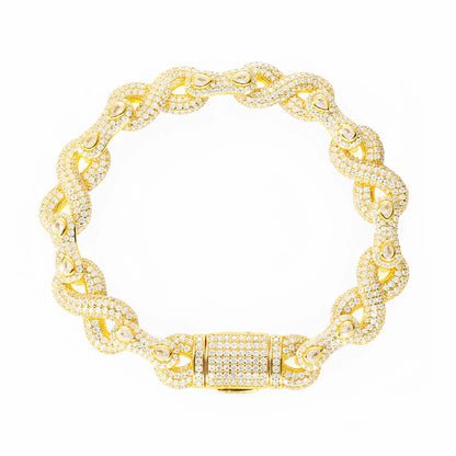 S925 Moissanite Peanut Infinity Link Bracelet
