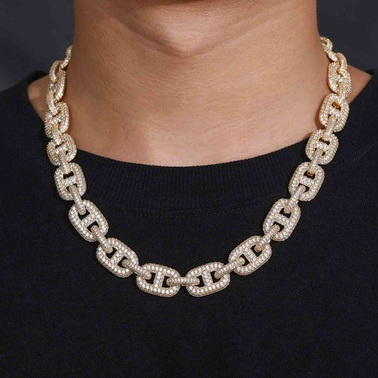 14mm Micro Pave CZ Diamond Valentina Link Chain