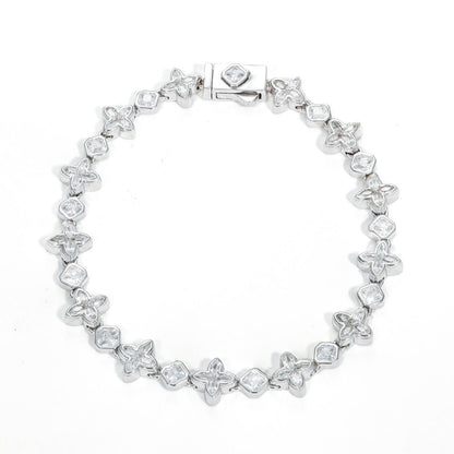 7mm S925 Moissanite Quadrangle Tennis Bracelet