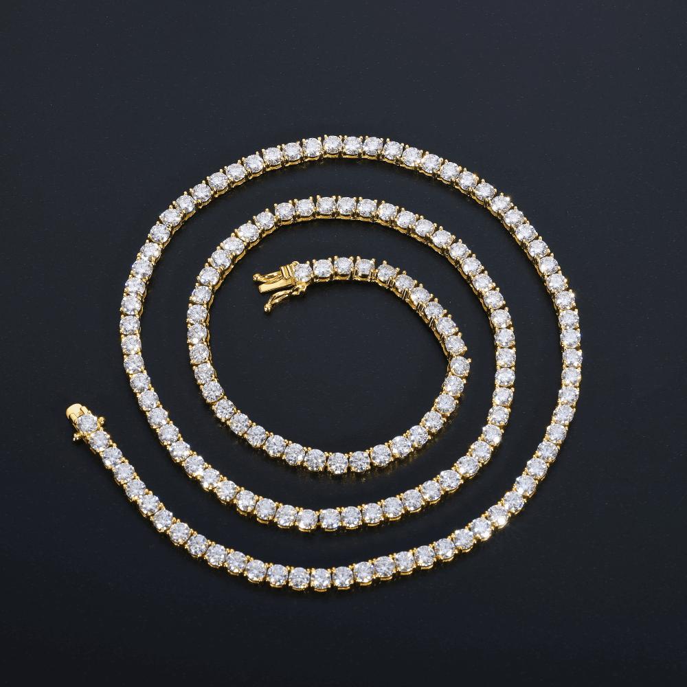 S925 Cluster Moissanite Tennis Chain
