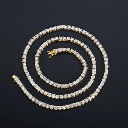 S925 Cluster Moissanite Tennis Chain