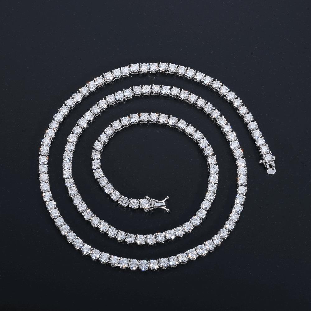 S925 Cluster Moissanite Tennis Chain