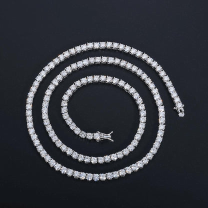 S925 Cluster Moissanite Tennis Chain