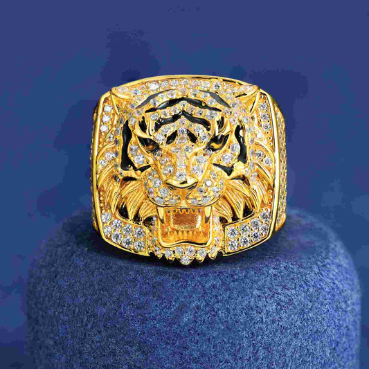 S925 Moissanite Tiger Face Ring