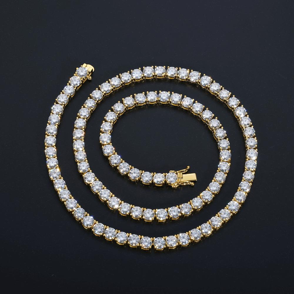 S925 Cluster Moissanite Tennis Chain
