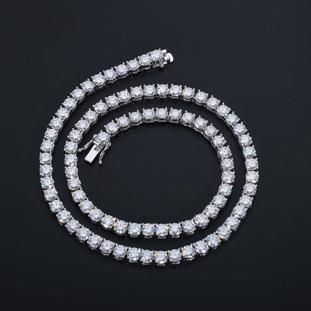 S925 Cluster Moissanite Tennis Chain