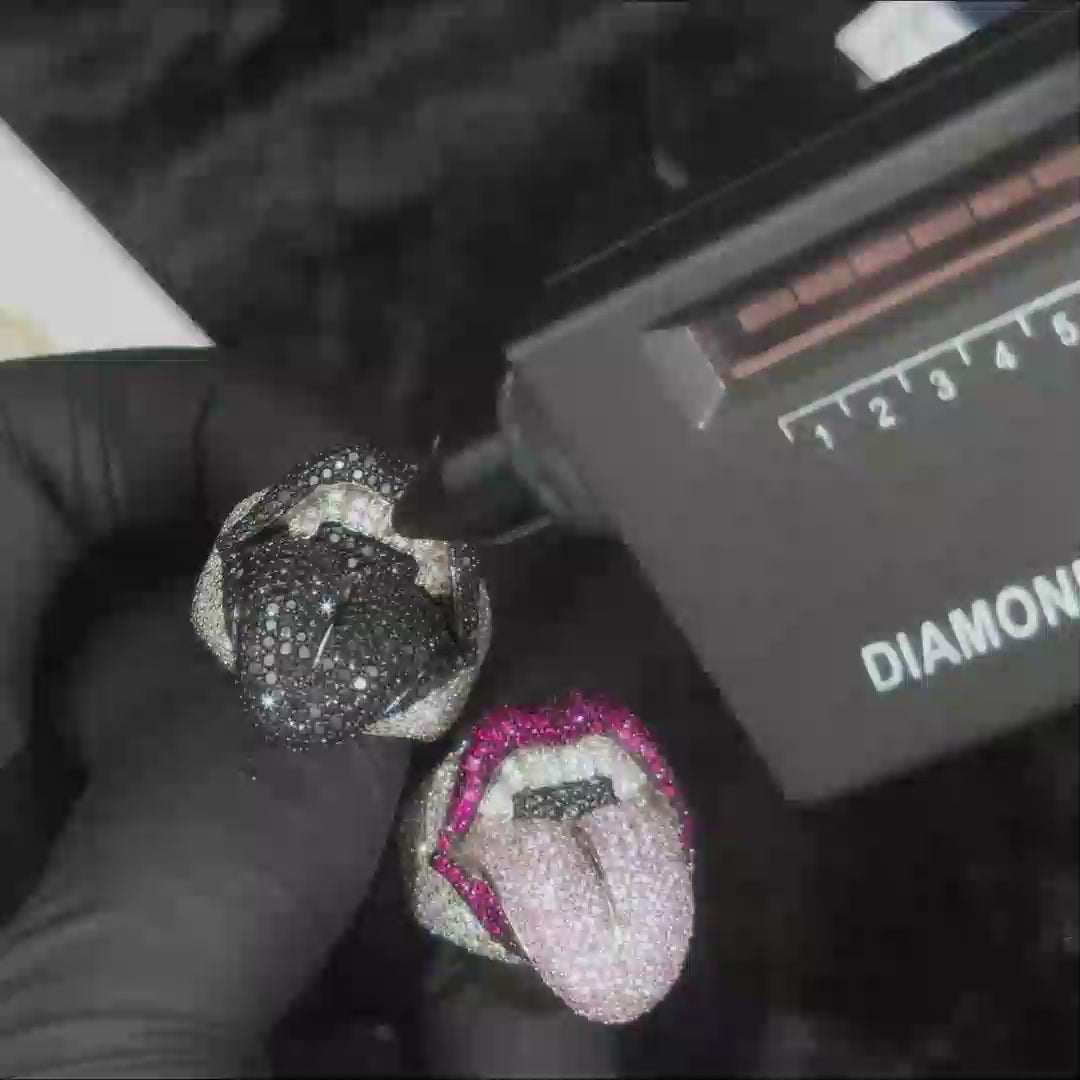 S925 Moissanite Lick of Death Ring