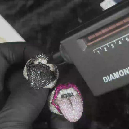 S925 Moissanite Lick of Death Ring