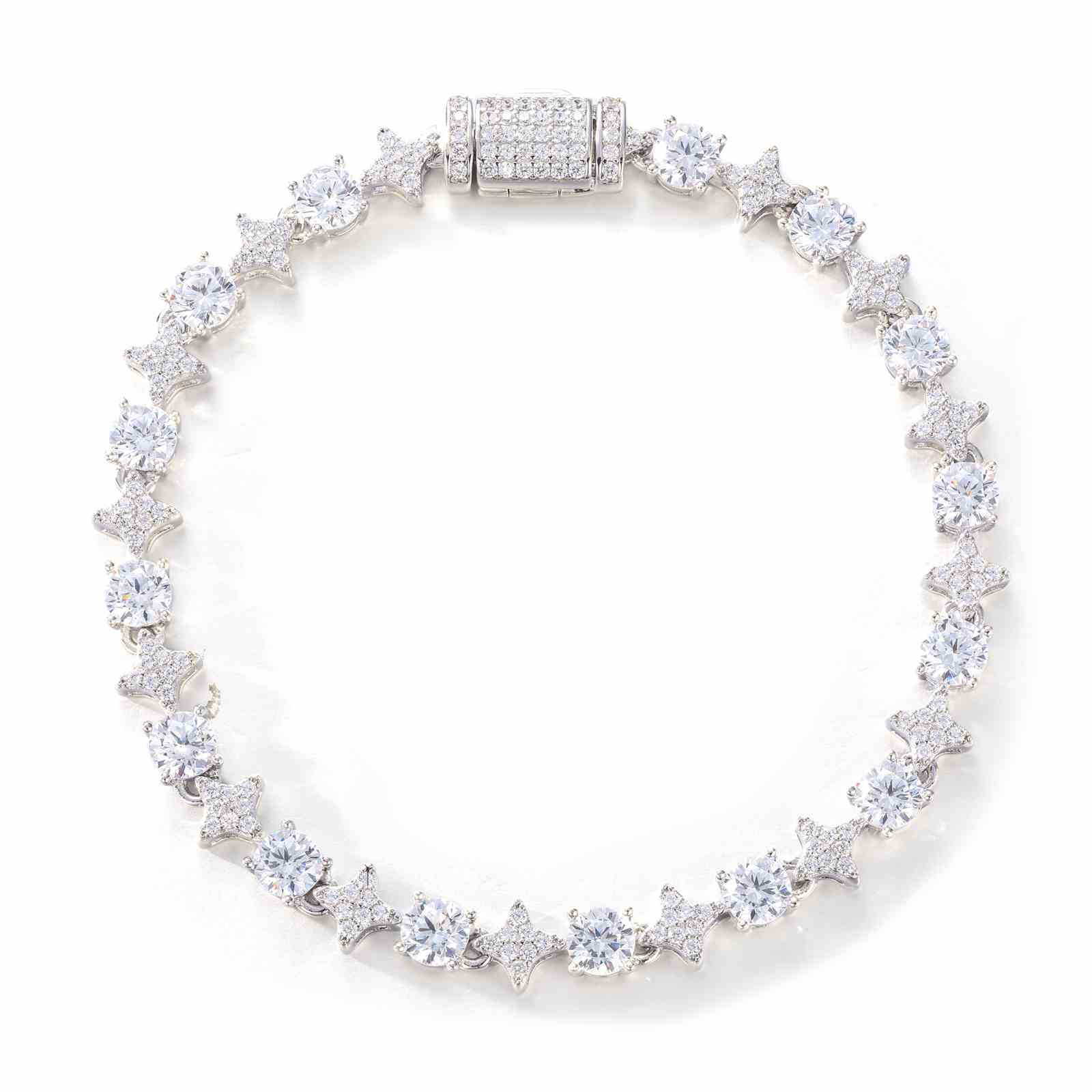 6mm 8mm S925 Moissanite Star Tennis Bracelet