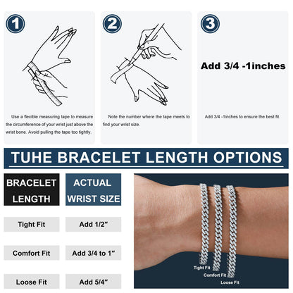 6mm S925 Moissanite Cuban Link Bracelet