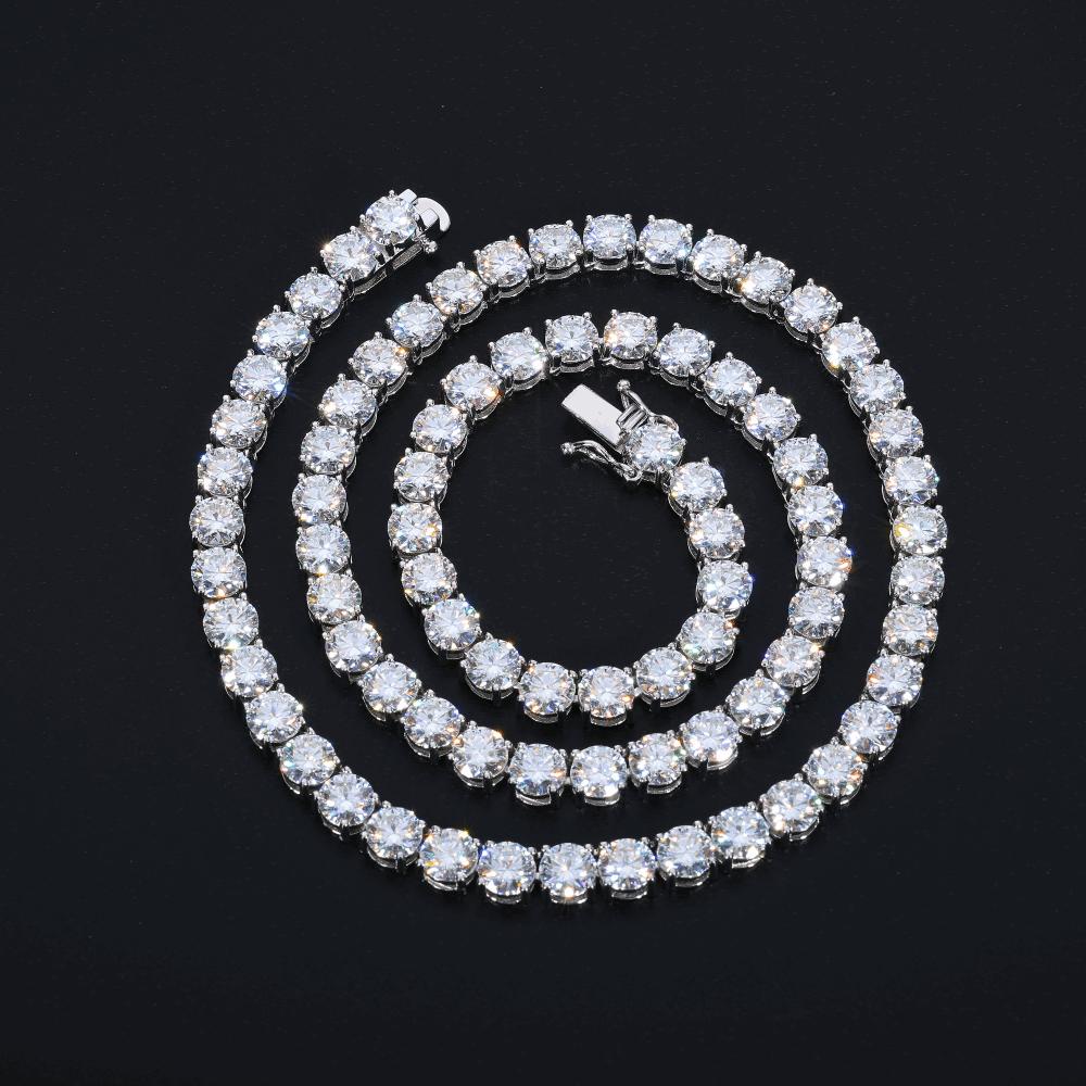 S925 Cluster Moissanite Tennis Chain