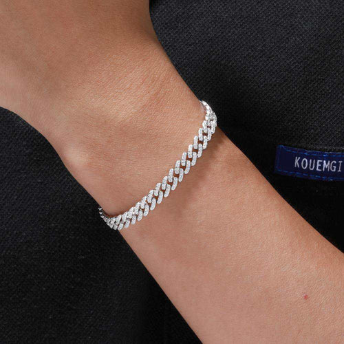 6mm S925 Moissanite Cuban Link Bracelet