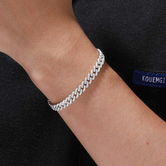 6mm S925 Moissanite Cuban Link Bracelet