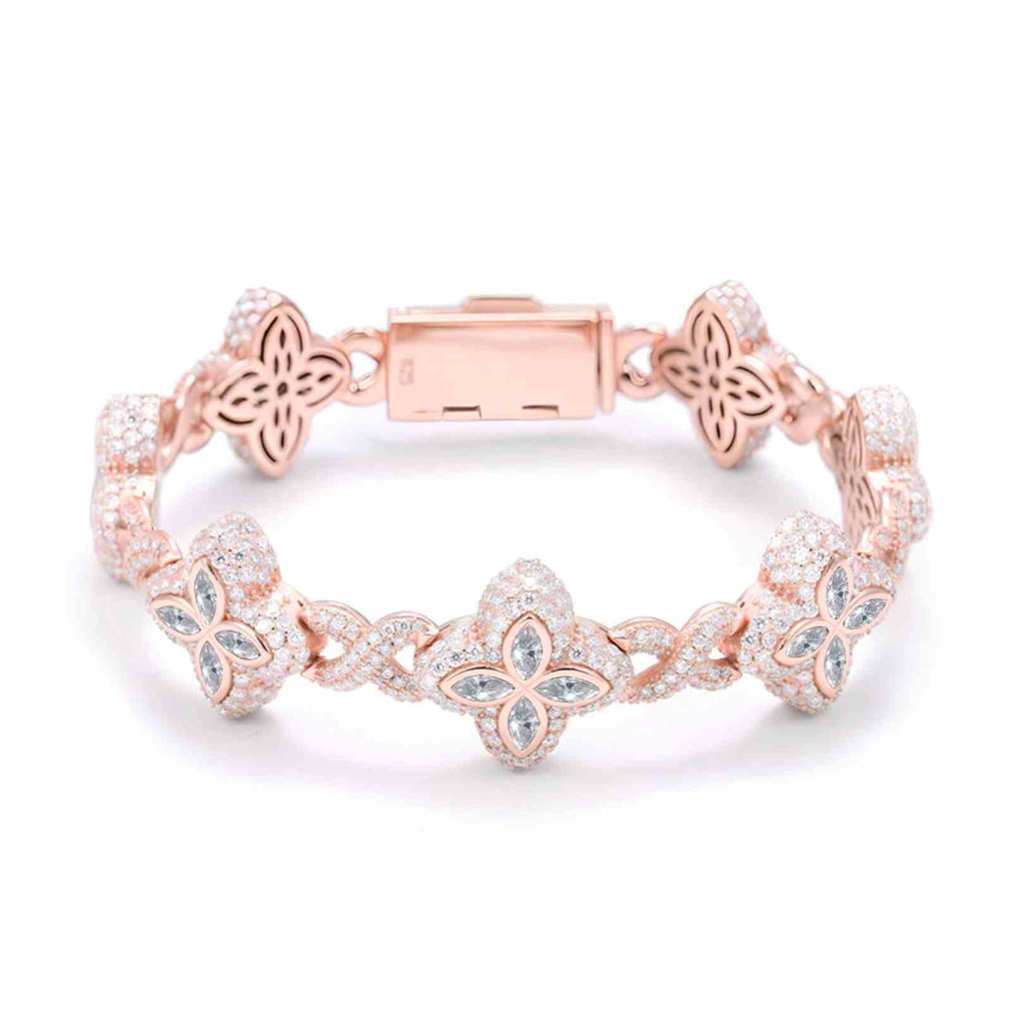 20mm S925 Moissanite Four Leaf Clover Infinity Link Bracelet