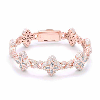20mm S925 Moissanite Four Leaf Clover Infinity Link Bracelet