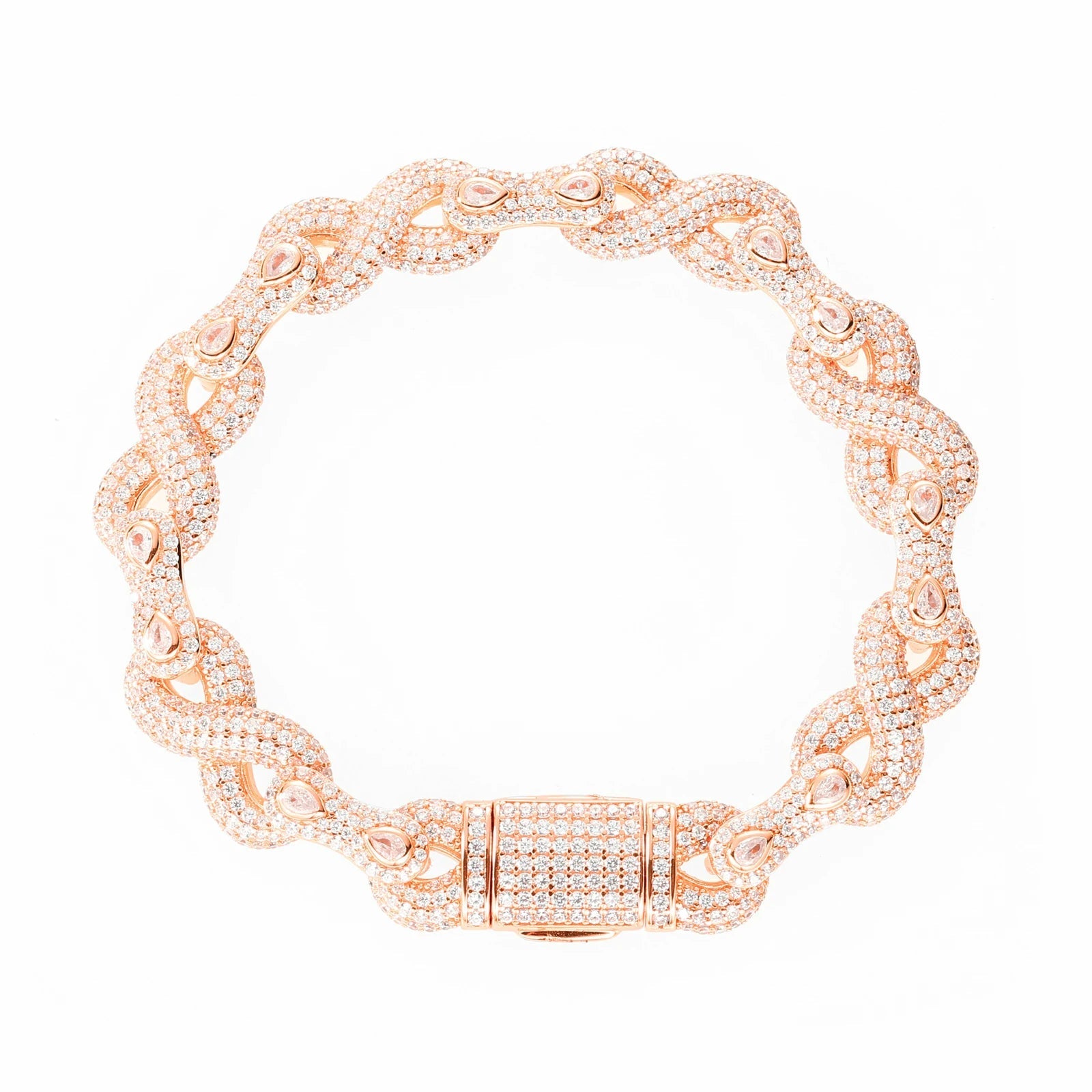S925 Moissanite Peanut Infinity Link Bracelet