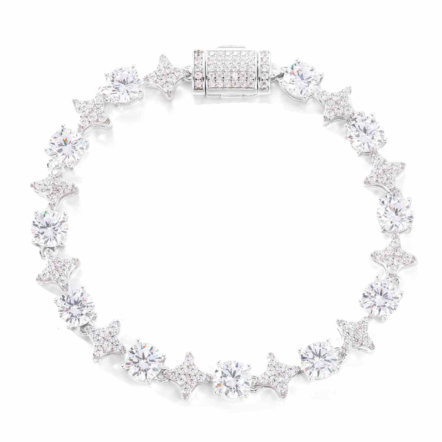 6mm 8mm S925 Moissanite Star Tennis Bracelet