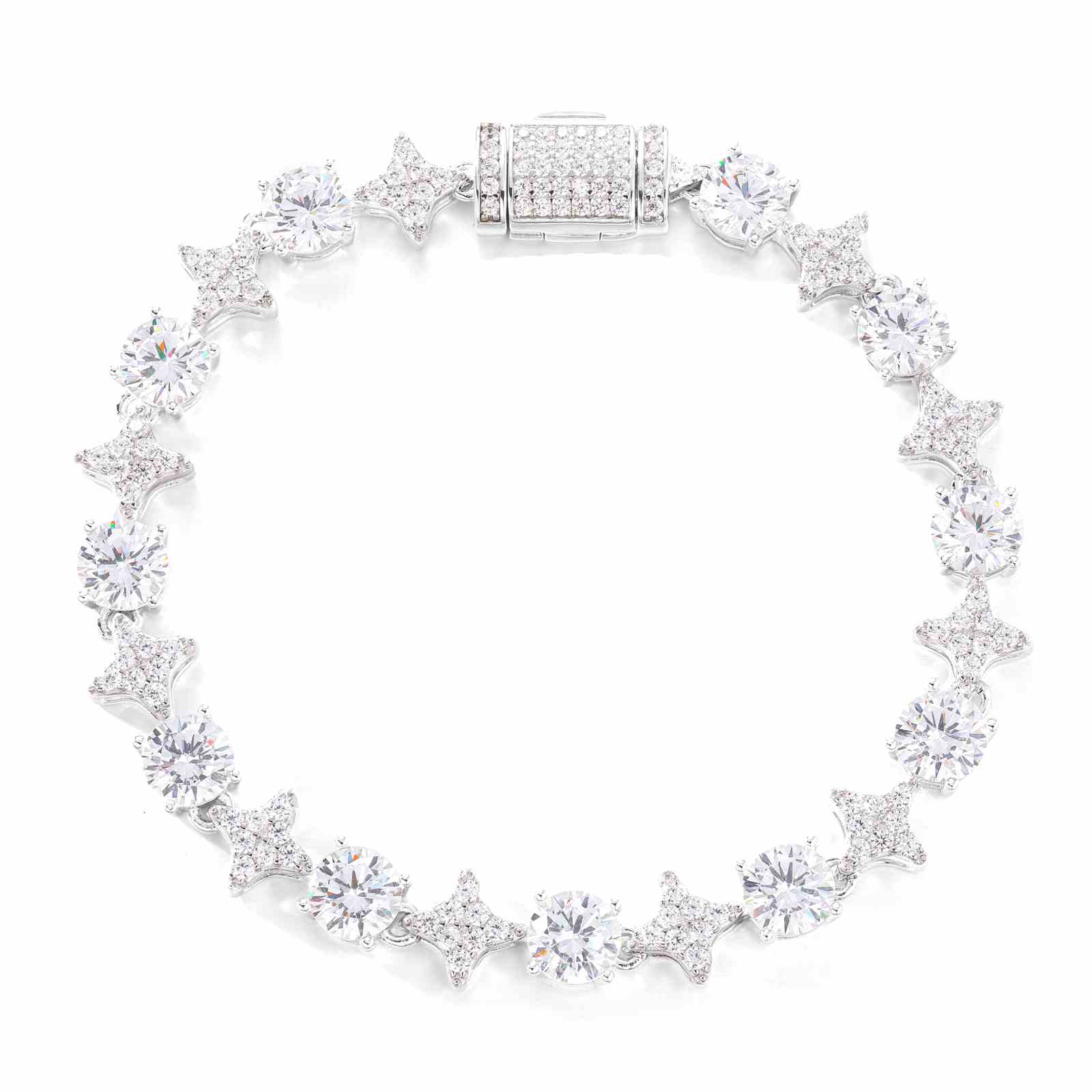 6mm 8mm S925 Moissanite Star Tennis Bracelet