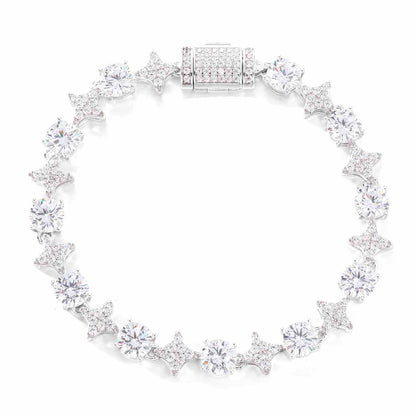 6mm 8mm S925 Moissanite Star Tennis Bracelet