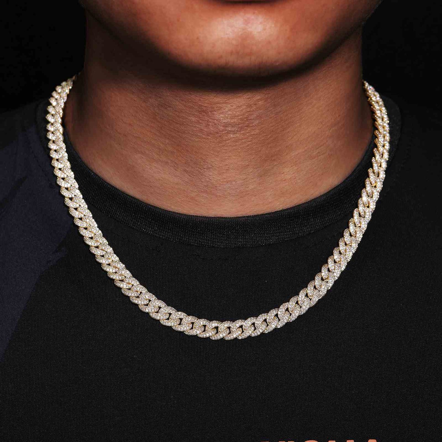 8mm Prong 2 Row CZ Buble Cuban Link Chain