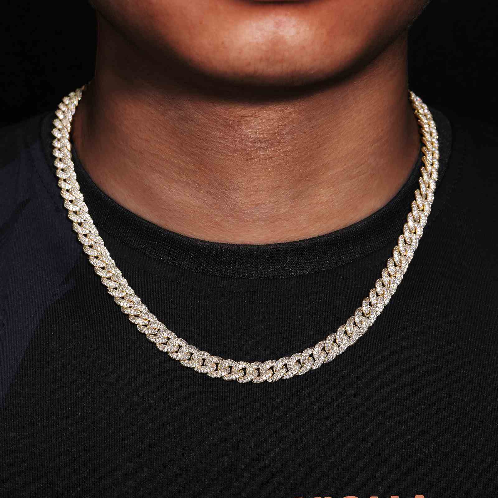 8mm Prong 2 Row CZ Buble Cuban Link Chain