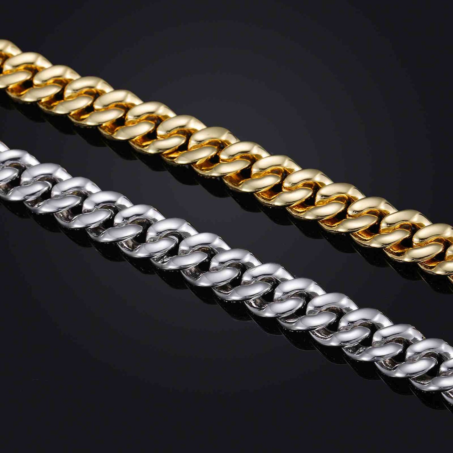 8mm Prong 2 Row CZ Buble Cuban Link Chain