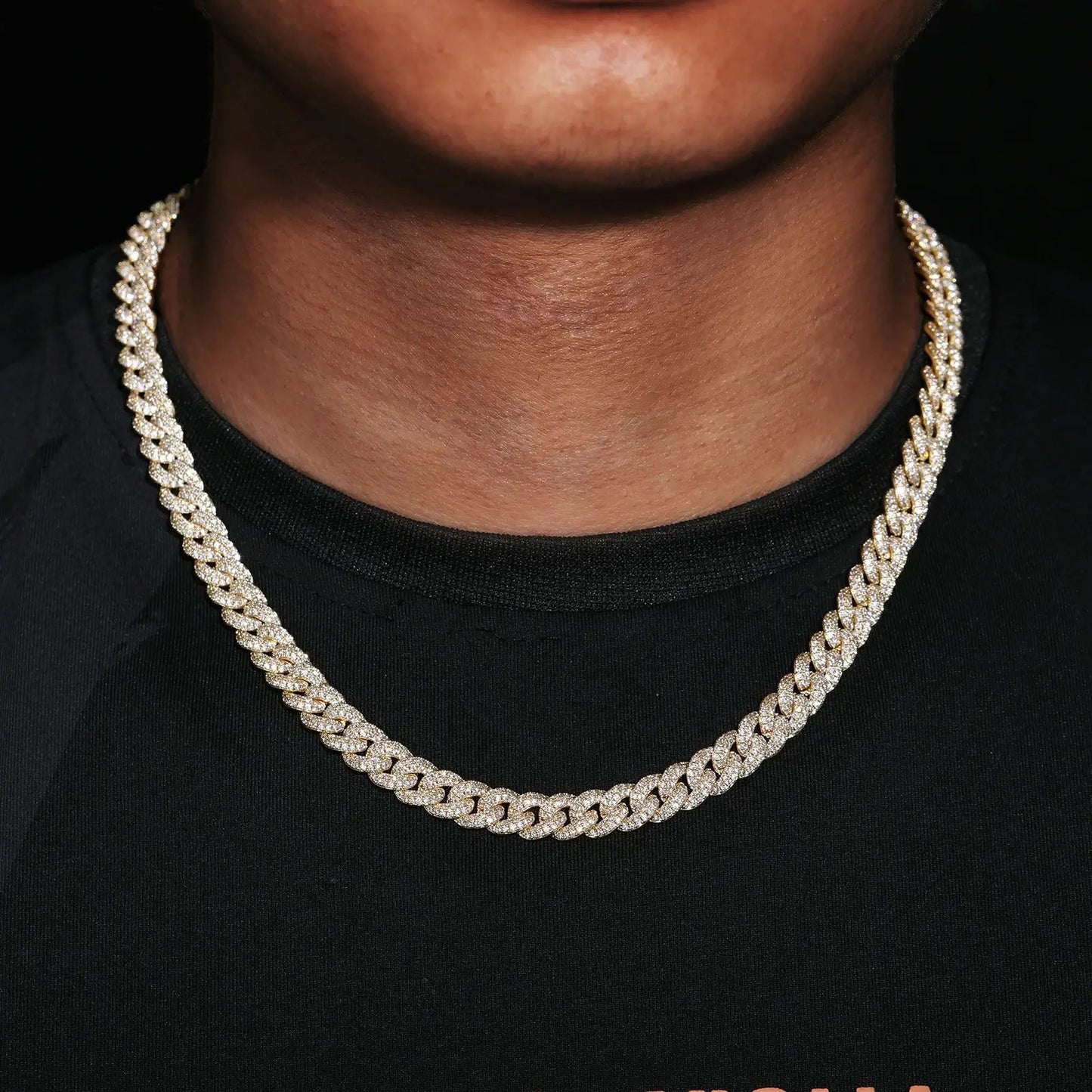8mm S925 2 Rows Moissanite Bubble Cuban Link Chain