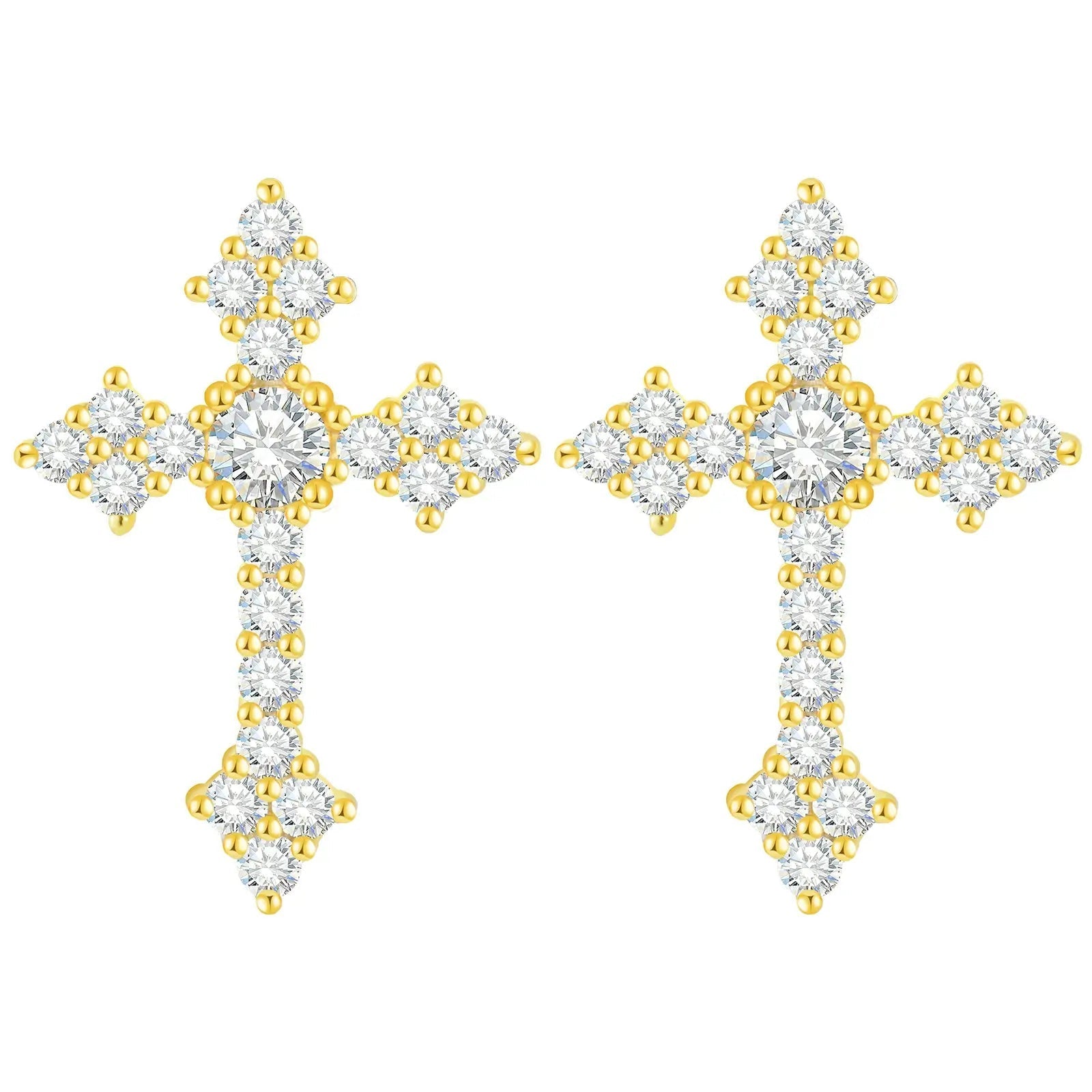 S925 Moissanite Cross Stud Earrings