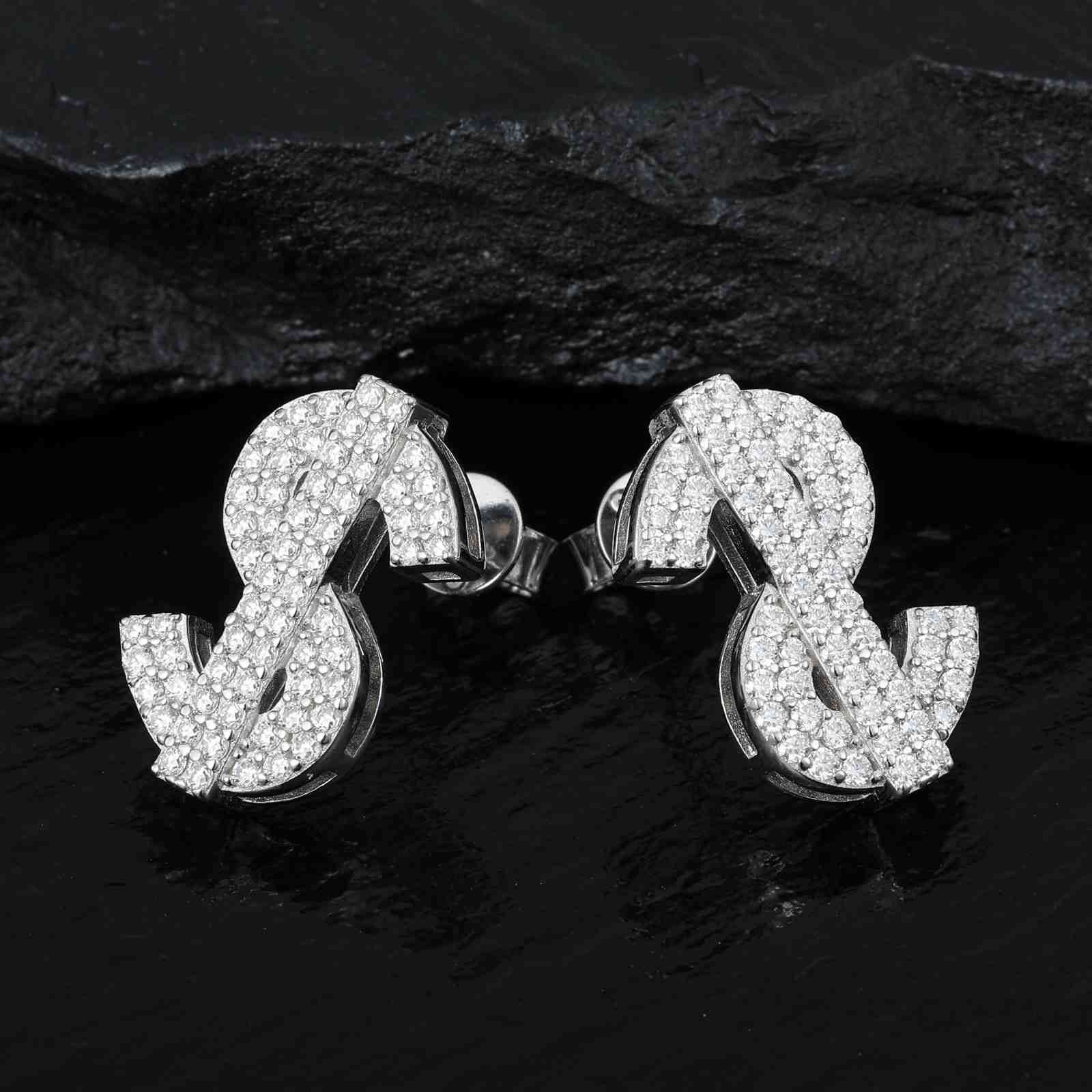 S925 Moissanite US Dollar Stud Earrings