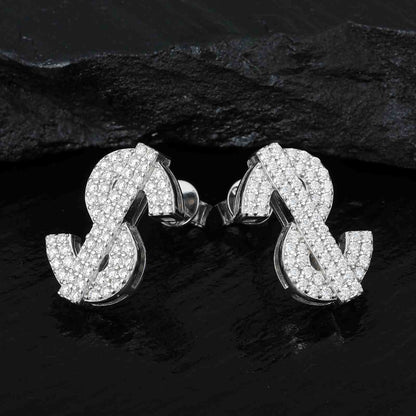 S925 Moissanite US Dollar Stud Earrings