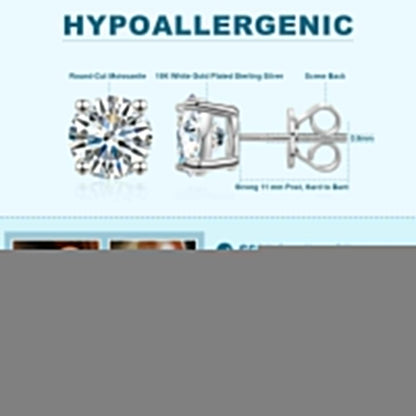 Screw Back Solitaire Moissanite Stud Earrings