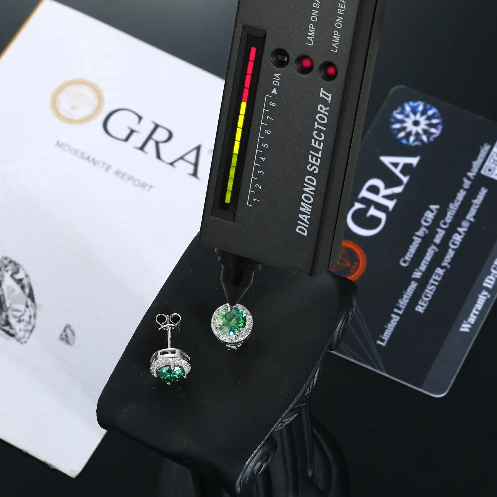 S925 Colored Moissanite Halo Stud Earrings