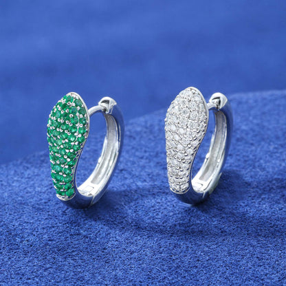 2mm-5mm 1 Row Moissanite Huggie Hoop Earrings