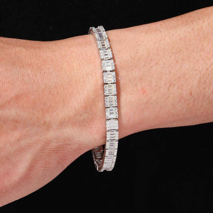 20mm S925 Moissanite Four Leaf Clover Infinity Link Bracelet