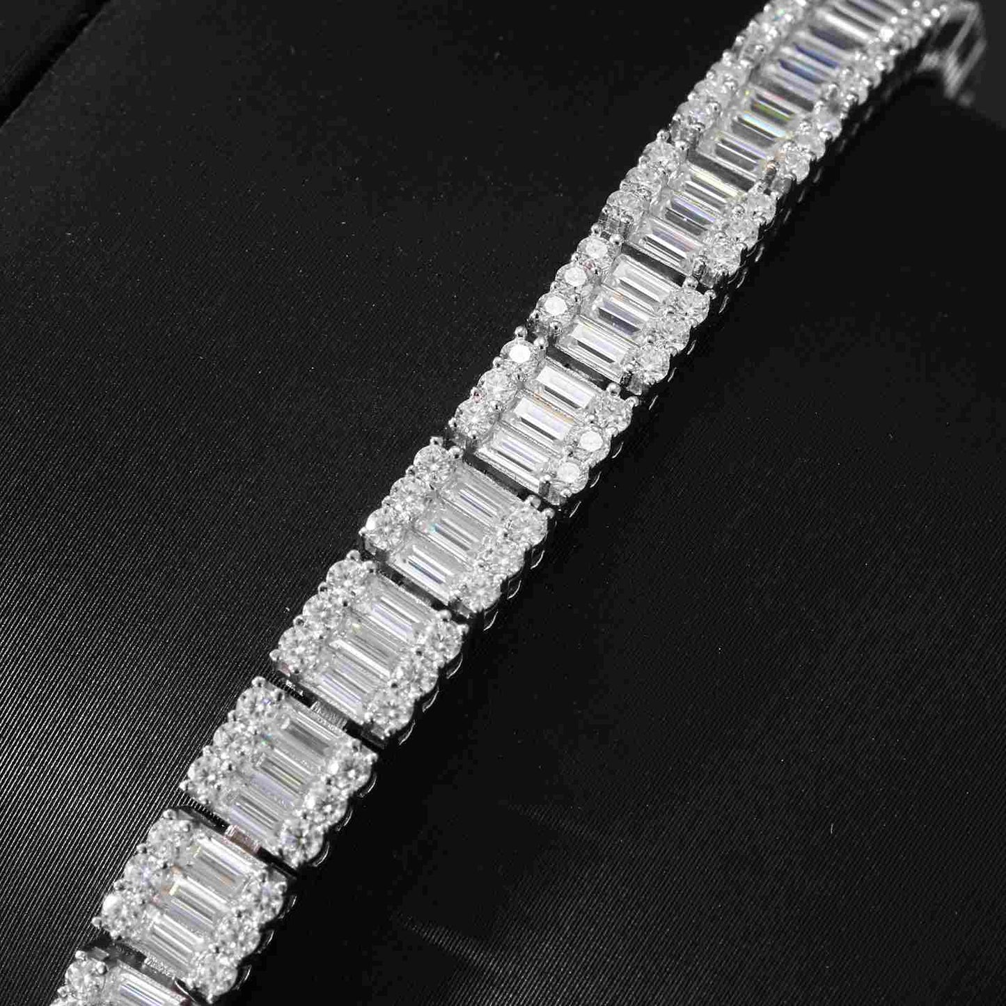 6mm S925 Baguette Moissanite Tennis Bracelet