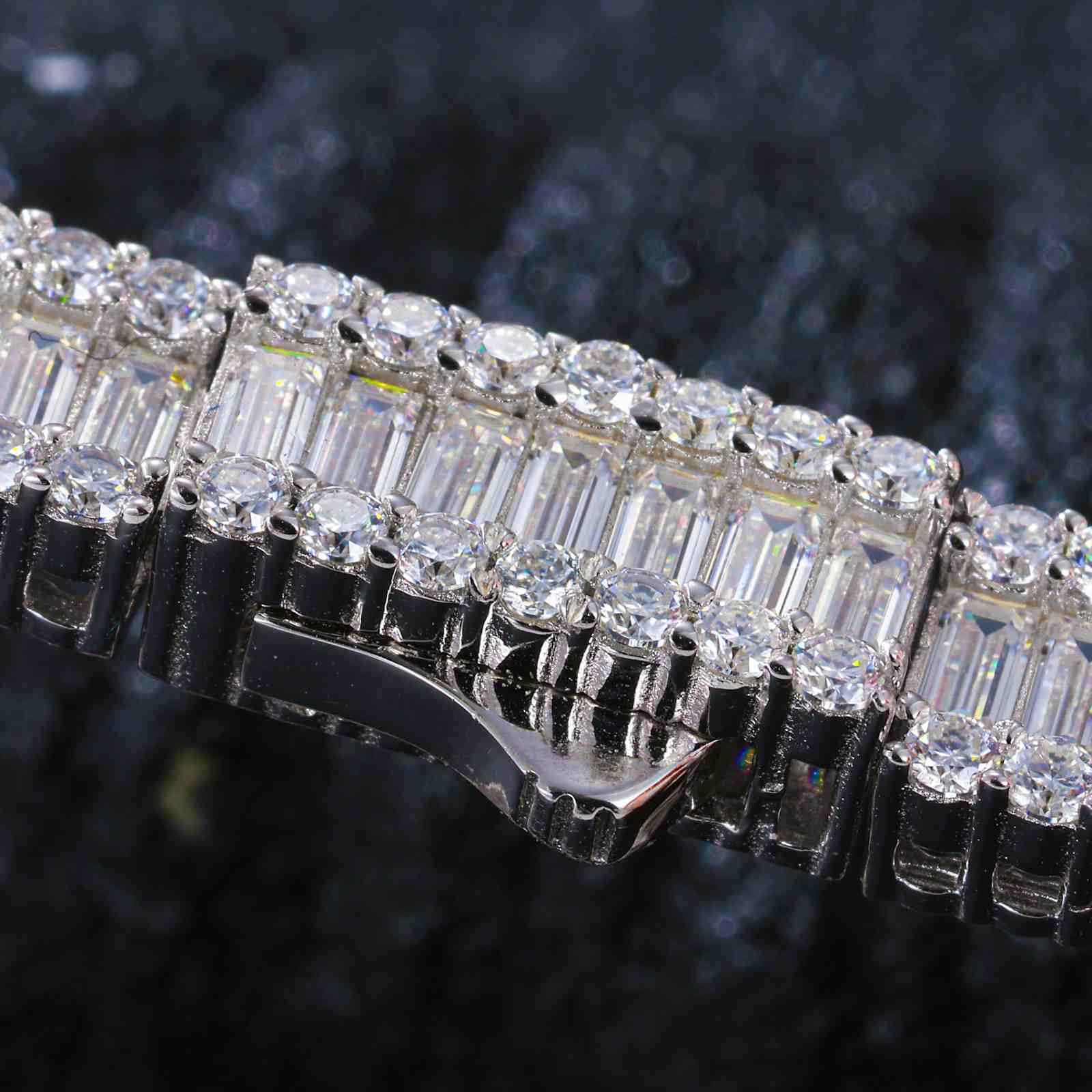 6mm S925 Baguette Moissanite Tennis Bracelet