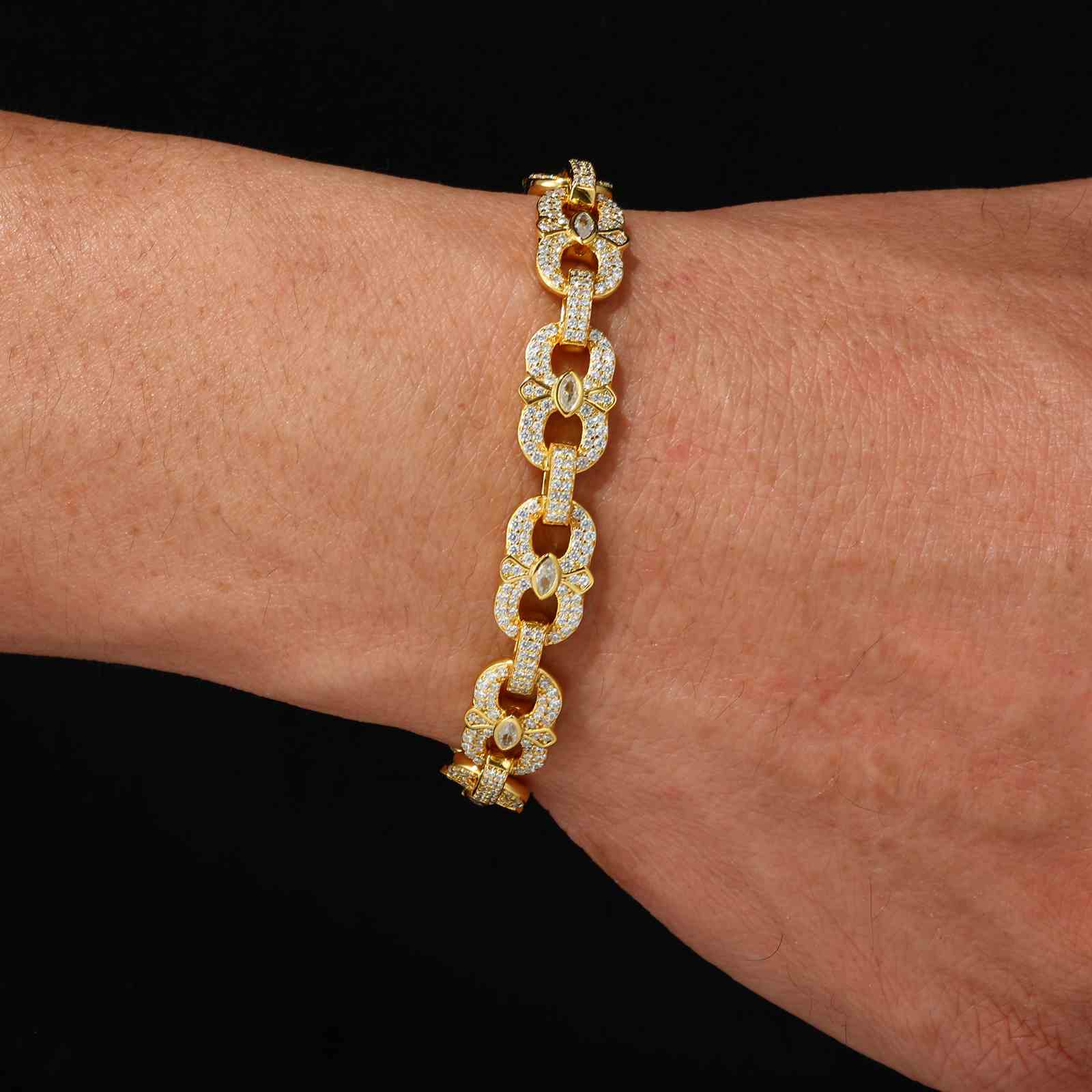 20mm S925 Moissanite Four Leaf Clover Infinity Link Bracelet