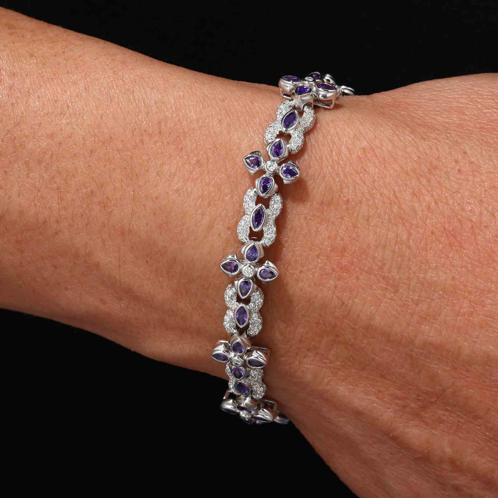 20mm S925 Moissanite Four Leaf Clover Infinity Link Bracelet