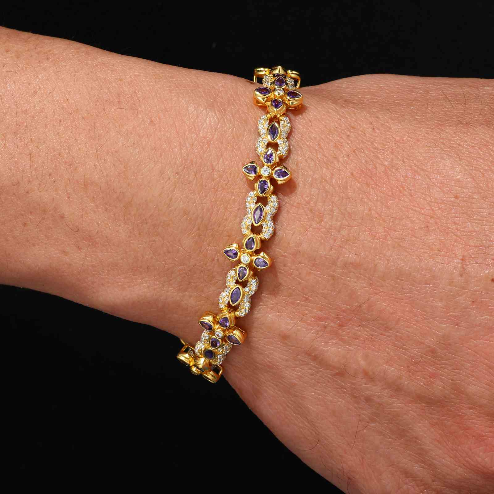 20mm S925 Moissanite Four Leaf Clover Infinity Link Bracelet