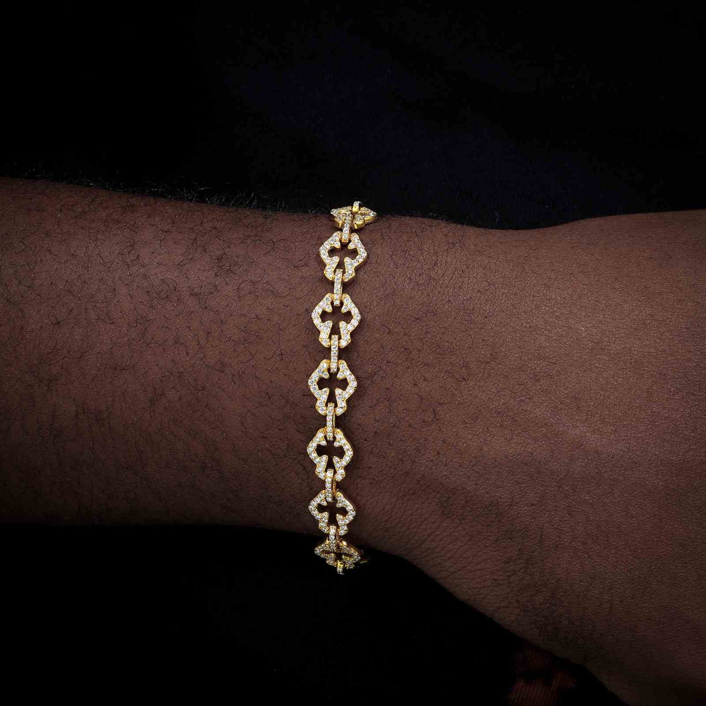 S925 Moissanite Slice Iris Cross Bracelet