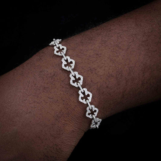S925 Moissanite Slice Iris Cross Bracelet