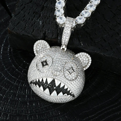 S925 Moissanite Hungry Bear Pendant