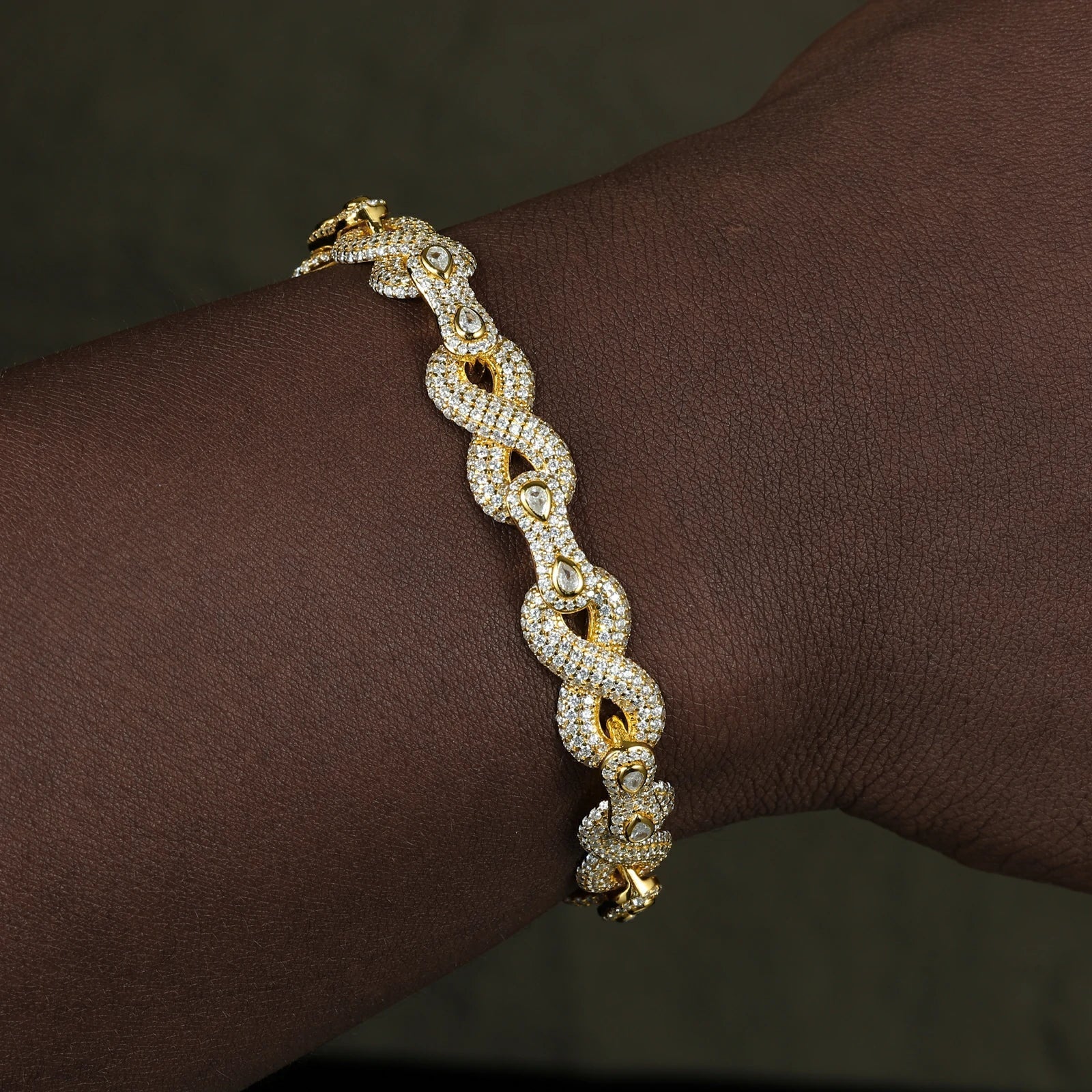 S925 Moissanite Peanut Infinity Link Bracelet